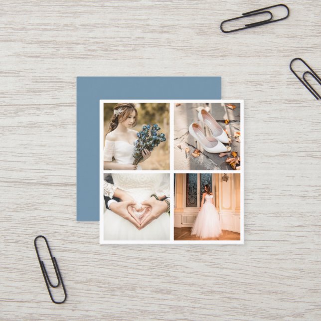 Tarjeta De Visita Cuadrada Fotografía moderna y elegante (Anverso/Reverso In Situ)