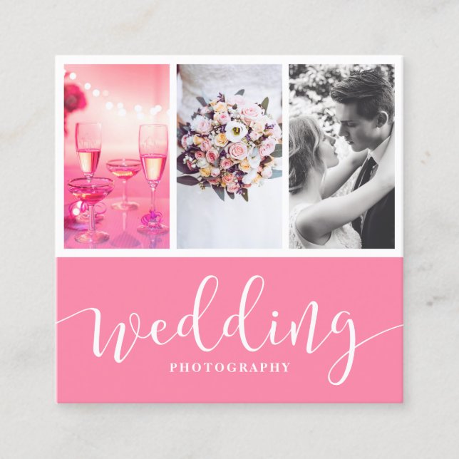 Tarjeta De Visita Cuadrada Fotografía moderna y elegante (Anverso)