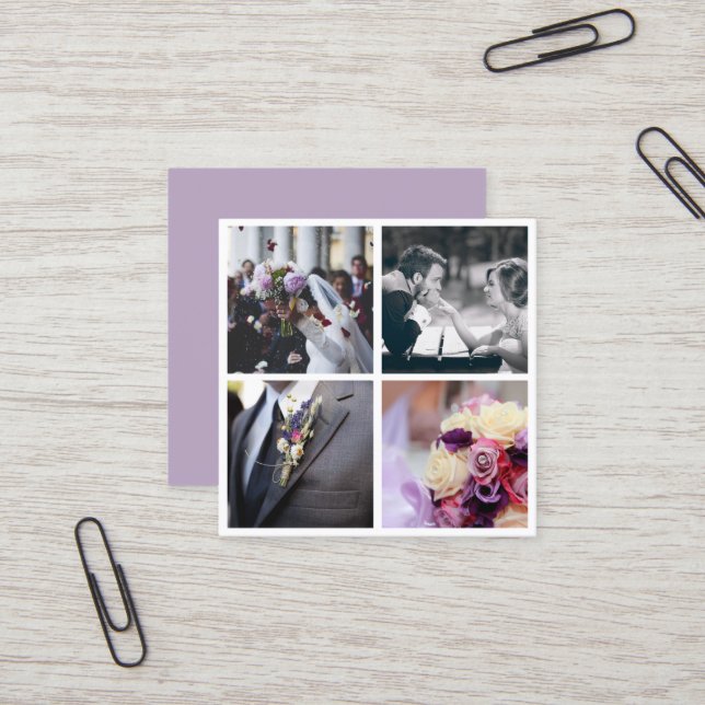 Tarjeta De Visita Cuadrada Fotografía moderna y elegante (Anverso/Reverso In Situ)