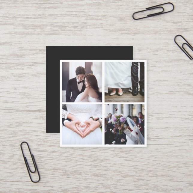 Tarjeta De Visita Cuadrada Fotografía moderna y elegante (Anverso/Reverso In Situ)