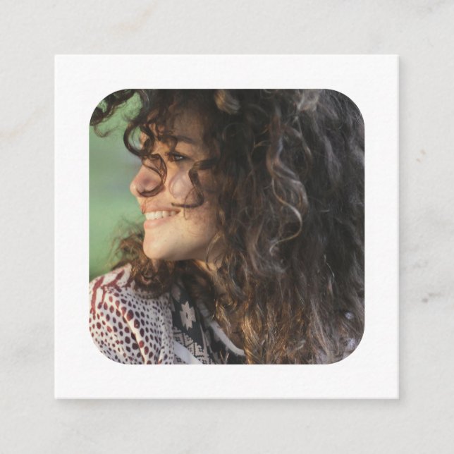 Tarjeta De Visita Cuadrada Fotografía negrita moderna personalizada (Anverso)