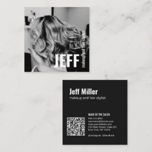 Tarjeta De Visita Cuadrada Fotografía personalizada profesional en blanco y n