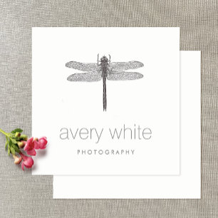 Tarjeta De Visita Cuadrada Fotografía profesional de naturaleza blanca simple