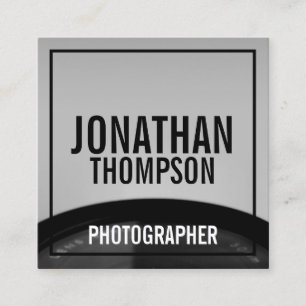 Tarjeta De Visita Cuadrada Fotografía profesional en blanco y negro