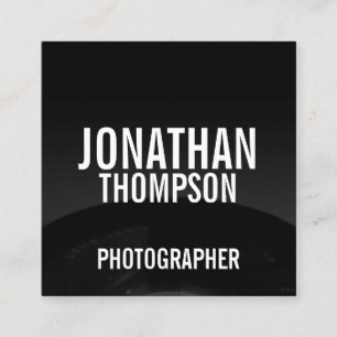 Tarjeta De Visita Cuadrada Fotografía profesional en blanco y negro