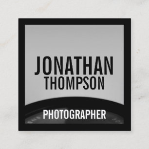 Tarjeta De Visita Cuadrada Fotografía profesional en blanco y negro