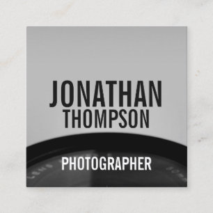 Tarjeta De Visita Cuadrada Fotografía profesional en blanco y negro