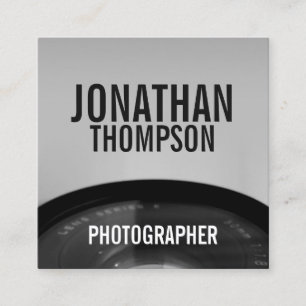 Tarjeta De Visita Cuadrada Fotografía profesional en blanco y negro