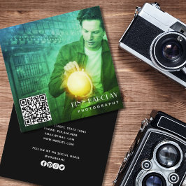 Tarjeta De Visita Cuadrada Fotografía profesional mínima moderna Código QR