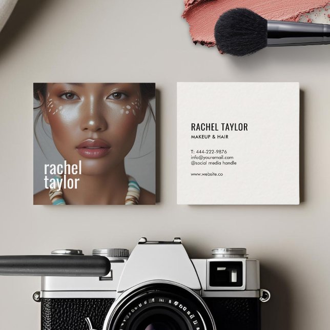 Tarjeta De Visita Cuadrada Fotografía profesional moderna (Subido por el creador)