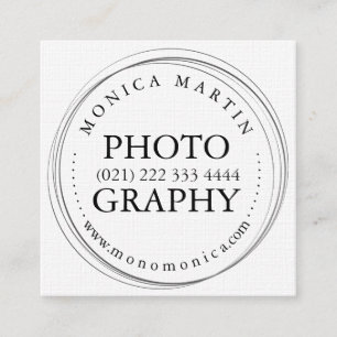 Tarjeta De Visita Cuadrada Fotografía Profesional reducida