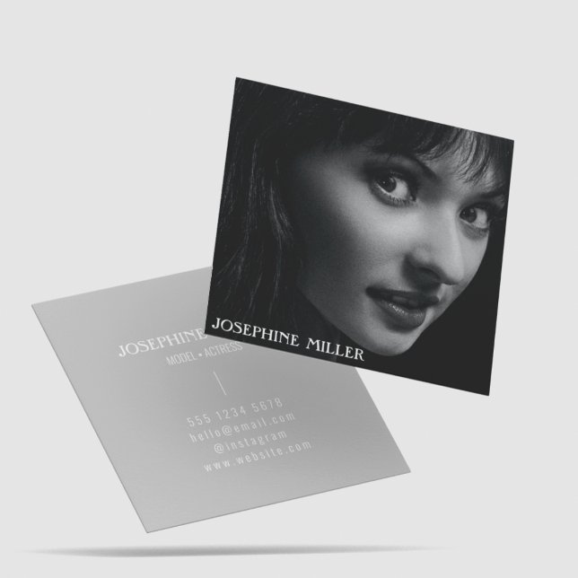 Tarjeta De Visita Cuadrada Fotografía profesional simple y elegante (Subido por el creador)