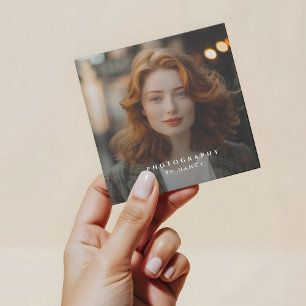 Tarjeta De Visita Cuadrada Fotografía simple mínima moderna