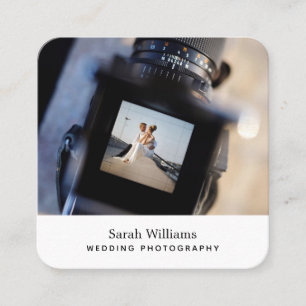 Tarjeta De Visita Cuadrada Fotógrafo Boda moderno