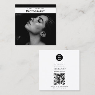 Tarjeta De Visita Cuadrada Fotógrafo con logotipo de negocios sencillo modern