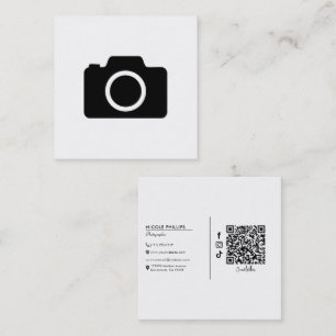 Tarjeta De Visita Cuadrada Fotógrafo de cámara minimalista moderno