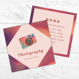 Tarjeta De Visita Cuadrada Fotógrafo de cámara nostálgica retro ventilado