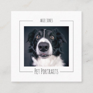 Tarjeta De Visita Cuadrada Fotógrafo de retrato de Mascota Dog Face