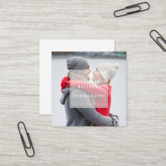 Tarjeta De Visita Cuadrada Fotógrafo elegante mínimo de la capa geométrica