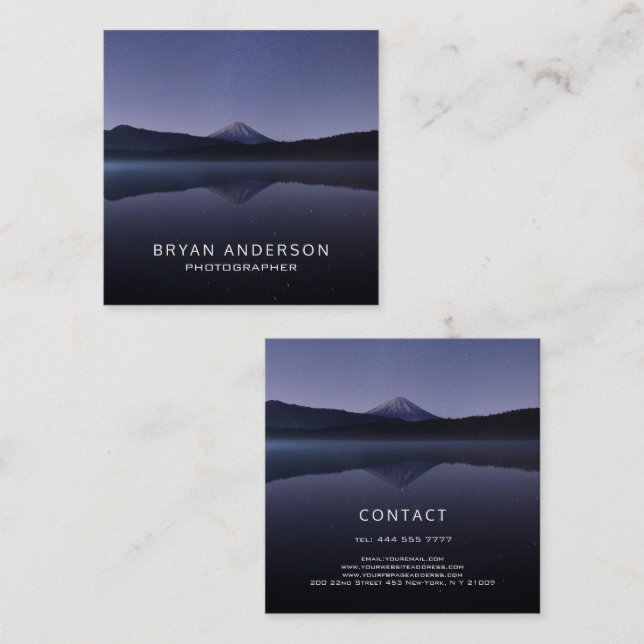 Tarjeta De Visita Cuadrada Fotógrafo paisajista (Anverso / Reverso)