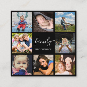 Tarjeta De Visita Cuadrada Fotógrafo profesional de guión de collage de fot