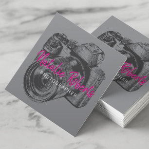 Tarjeta De Visita Cuadrada Fotógrafo profesional fotográfico
