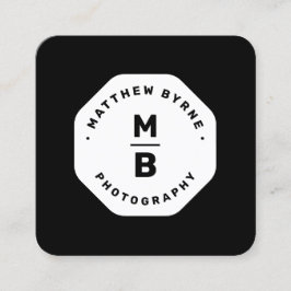 Tarjeta De Visita Cuadrada Fotógrafo profesional monograma negro Emblem B
