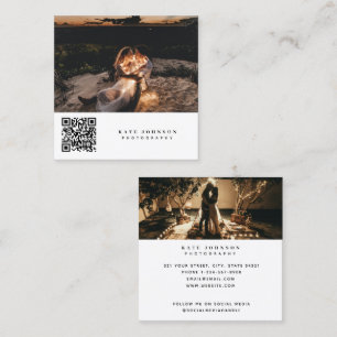 Tarjeta De Visita Cuadrada Fotos de QR Code Medios sociales