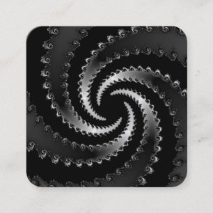 Tarjeta De Visita Cuadrada Fractal Vortex oscuro