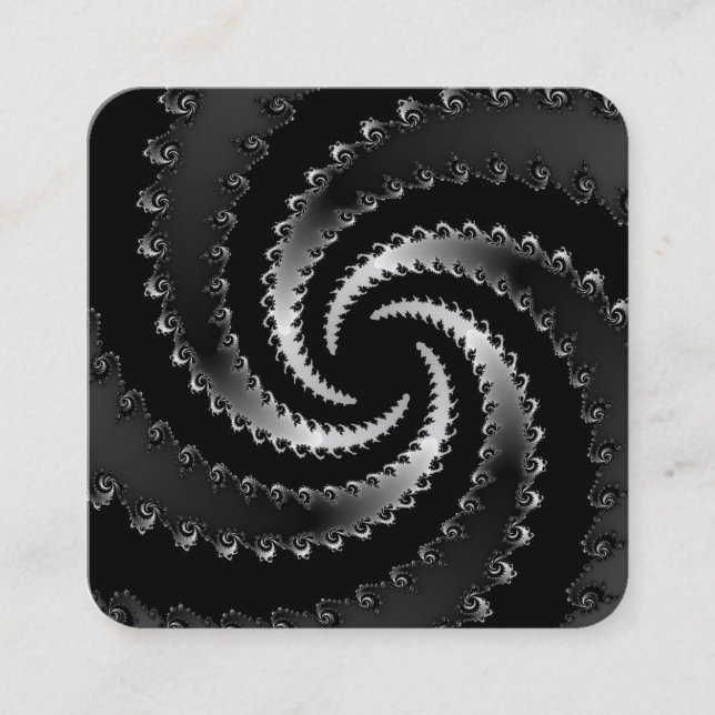 Tarjeta De Visita Cuadrada Fractal Vortex oscuro (Anverso)