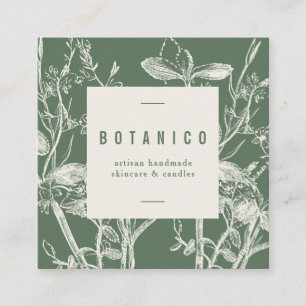 Tarjeta De Visita Cuadrada Fragmento verde azulado Frasco Sencillez Sencilla