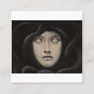 Tarjeta De Visita Cuadrada Franz Von Stuck - Jefe De Medusa
