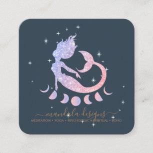 Tarjeta De Visita Cuadrada frases de luna de sirena estrella de la marina noc