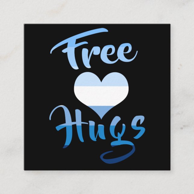 Tarjeta De Visita Cuadrada Free Hugs with Heart  (Anverso)