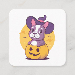 Tarjeta De Visita Cuadrada Frenchie Halloween