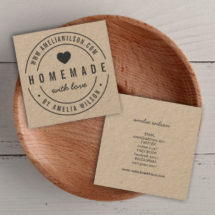 Tarjeta De Visita Cuadrada Frontera redonda casera con medios sociales de amo