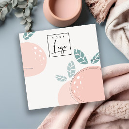 Tarjeta De Visita Cuadrada Frutalidad De Cute Peach Resumen Pantalla Negrita