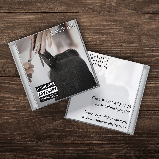 Tarjeta De Visita Cuadrada Funda de CD de música Album Cover Hairstylist (Music CD Case Album Cover Hairstylist Square Business Card
)