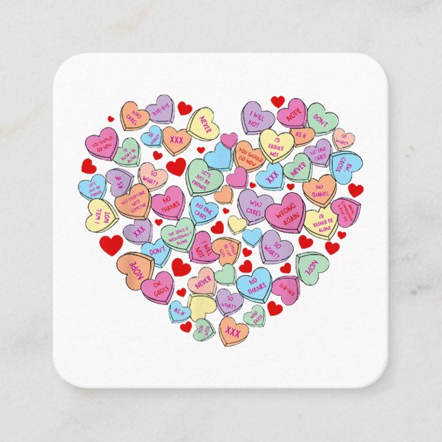 Tarjeta De Visita Cuadrada Funny Anti Día de San Valentín (Anverso)