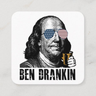 Tarjeta De Visita Cuadrada Funny Ben Dranking, celebremos la alegría del