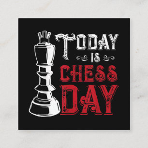 Tarjeta De Visita Cuadrada Funny Chess King Castling Design