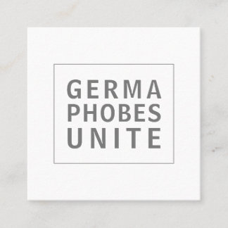 Tarjeta De Visita Cuadrada Funny Cleaning Service Germaphobes Unite