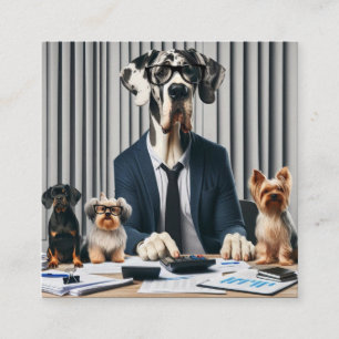 Tarjeta De Visita Cuadrada Funny Great Dane Mantle
