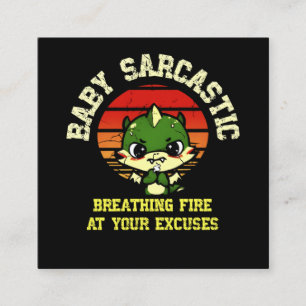 Tarjeta De Visita Cuadrada Funny Motivational Dragon - Burn Your Excuses