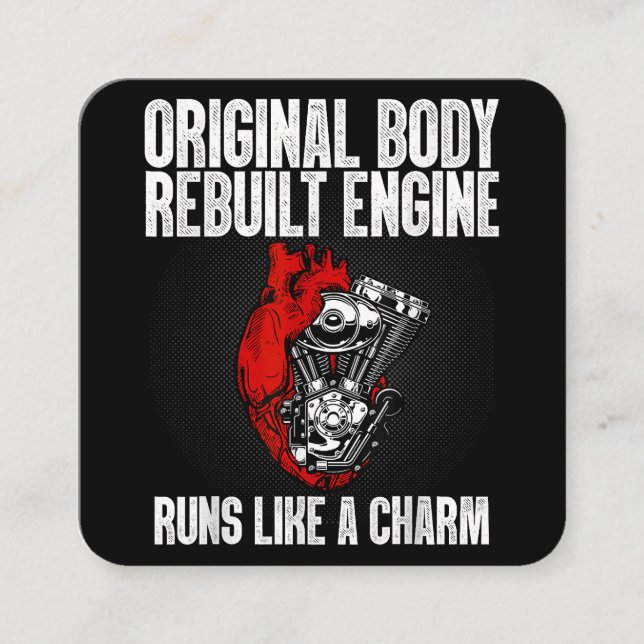 Tarjeta De Visita Cuadrada Funny Open Heart Surgery Recuperación Survivor Reg (Anverso)