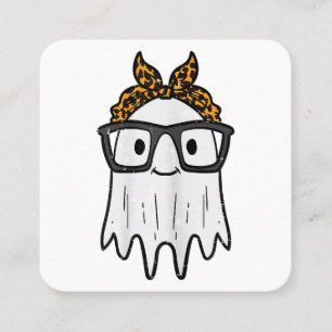 Tarjeta De Visita Cuadrada Gafas de Fantasma de Halloween Lindas