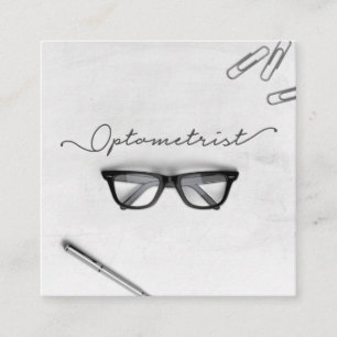 Tarjeta De Visita Cuadrada Gafas de optometrista cuadrado