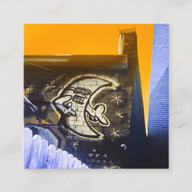 Tarjeta De Visita Cuadrada gafas de sol en la luna de noche (Anverso)