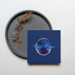 Tarjeta De Visita Cuadrada Galaxia artística monogramada