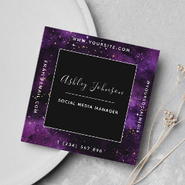 Tarjeta De Visita Cuadrada Galaxia cósmica Espacio moderno de medios sociales